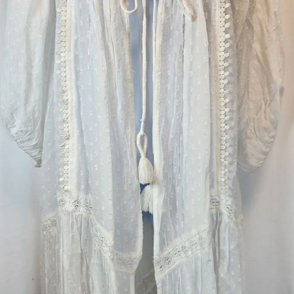 Free People Women Intimately Our Spring Fling Robe Size M Semi Sheer Dainty Sexy - Picture 5 of 11
